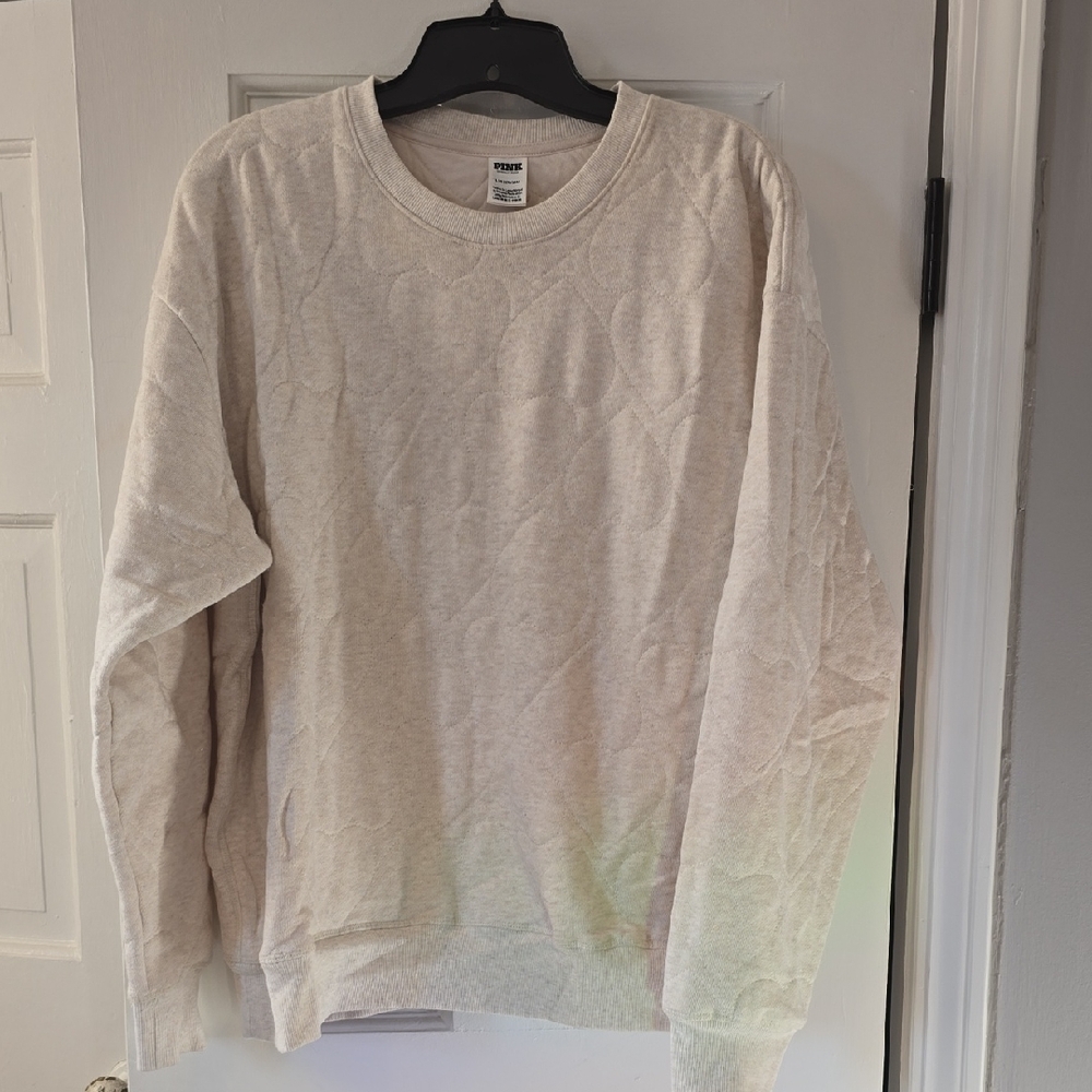 PINK Victoria's Secret Cream Crewneck Sweater